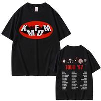 Rock grupės Kmfdm turas 97 grafinio atspaudo marškinėliai vasariniai vyriški moteriški vintažiniai gotikiniai pankroko gatvės drabužiai vyriški kasdieniai marškinėliai iš grynos medvilnės S