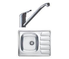 ALVEUS SETA265 - Virtuvės kriauklė ZOOM+plautuvės maišytuvas RIVIERA 14,8 cm satinas/chromas