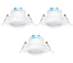 Aigostar – Komplektas 3 vnt. LED įleidžiamų lubų šviestuvų, 5W/230V, 6500K, skersmuo 8,5 cm, balti