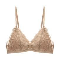 Autumn Sexy French Underwear Women Triangle Cup Lace Bra Cover Thin Bra Just Want Big Breasts Show Small 32/S kava