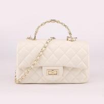 Leather rhombus chain bag women's shoulder messenger bag women's handbag niche bag light luxury small square bag 20*8*18cm balta