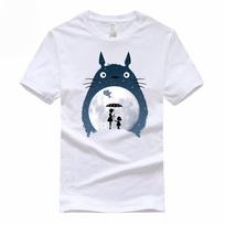 Hayao Miyazaki Totoro Euro Dydis 100 Medvilniniai Marškinėliai Vasaros Atsitiktiniai Apvalia Kaklo Trumpomis Rankovėmis Marškinėliai XXL balta