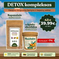 DETOX kompleksas žarnynui ir kepenims: Skaidulos 250g + Kepenainis 250g