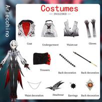 Ysir Arlecchino Cosplay Game Genshin Impact Servant Costume Set Halloween Cosplay Girl XS ruda