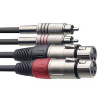 Audio kabelis Stagg 2x XLR f - 2x RCA m 3 m