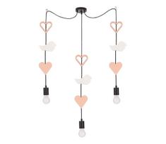 Vaikiškas pakabinamas šviestuvas ant laido TRIO 3xE27/20W/230V rožinis/baltas