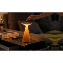 Natūralios spalvos stalinis šviestuvas LED (aukštis 21 cm) su mediniu gaubtu Sylva – Gingko