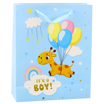 Dovanų maišelis It’s a BOY! su žirafa 32 x 26 x 10 cm