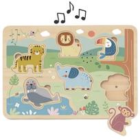 TOOKY TOY medinė interaktyvi dėlionė Gyvūnėliai