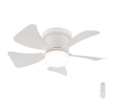 Globo 03609W - HINES lubinis ventiliatorius su reguliuojamu LED apšvietimu, 10W/230V, su nuotoliniu pultu, balta