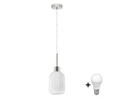 LED pakabinamas šviestuvas ant laido HARMA 1xE27/60W/230V skersmuo 14 cm matinis chromas/balta