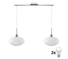 LED pakabinama liustra HARMA ant laido 2xE27/60W/230V matinio chromo/balta