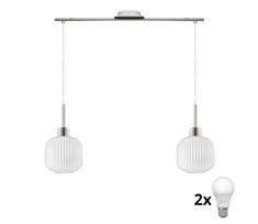 LED liustra ant laido HARMA 2xE27/60W/230V matinis chromas/balta