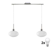 LED liustra ant laido HARMA 2xE27/60W/230V matinis chromas/balta