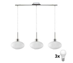 LED liustra ant kabelio HARMA 3xE27/60W/230V matinis chromas/balta