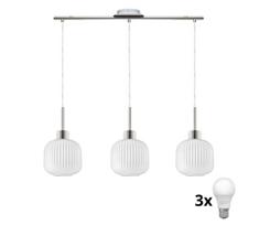 LED liustra ant troselio HARMA 3xE27/60W/230V matinis chromas/balta