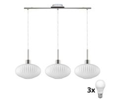 LED liustra ant laido HARMA 3xE27/60W/230V matinis chromas/balta