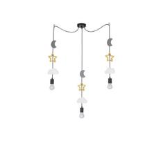Vaikiškas pakabinamas šviestuvas su laidu TRIO 3xE27/20W/230V pilka/geltona/balta