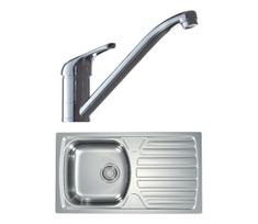 ALVEUS SETA259 - Virtuvinė kriauklė BASIC + kriauklės maišytuvas RIVIERA 14,8 cm satinuotas/chromas