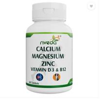 Nveda Kalcis 1000mg su Vitaminu D3, Magniu, Cinku ir Vitaminu B12 Kaulų sveikatai  (60 Ne)