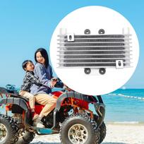 Motorcycle Oil Cooler Metal Universal Engine for 125-250cc Silver M10x1.25