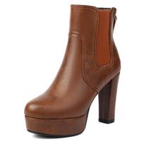 Juodi Ankle Boots Moterims Platforminiai Žieminiai Batai Rudos Trumpas Batai Aukštakulniai Šokių Party Avalynė Moteriškas Prekės ženklas Didelio Dydžio Avalynė 34 ruda