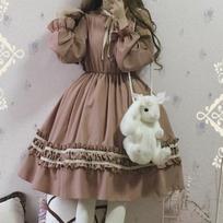 Harajuku Japoniškos Kawaii Sweet Lolita Suknelės Vintažinės Retro Party Moteriškas Chalatas Bowknot Miela Cosplay suknelė One Size