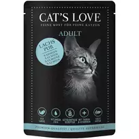 Cat’s Love Wet Cat Food Adult – pure salmon( suaugusių kačių paštetas su lašiša), 85 g