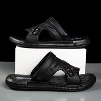 Vyriški vasariniai natūralios odos sandalai šlepetės Vyriškos šlepetės suaugusiems storapadžiai paplūdimio batai neslystantys odiniai sandalai Zapatos Hombre 40 juoda