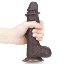Falo imitatorius Sliding Skin, 17,5 cm, juodas