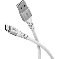 Goobay USB-C to USB-A Supersoft Textile Cable with Metal Plugs, 2 m, white | 74531