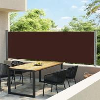 Ištraukiama šoninė kiemo pertvara vidaXL, 140x600 cm, ruda