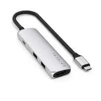 Satechi 4-in-1 USB-C Slim Adapter 4K - silver