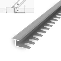 Aliumininis grindų profilis HESORA H 21 D2, 1,5 x 1 x 250 cm, universalus, lankstus, mat.sidabro spa