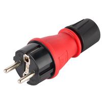 Kištukas ELECTRALINE, su įž., IP54, guminis, su sraigtu, raudonos/juodos spalvos, 55082