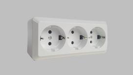 Kištukinis lizdas TOPE Alba, 3 vietų, su įž., 16A 250V, baltos sp.