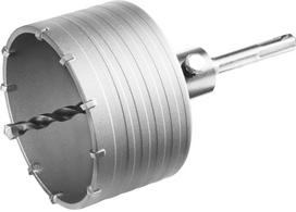 Mūro gręžimo karūna TOTAL, su kietmetaliu, 100 mm, TCT, SDS+, adapt. 110 mm, gražtas 8x110 mm, TAC43