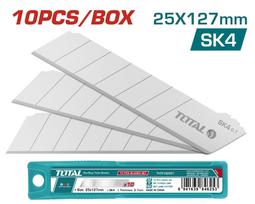 Geležtės peiliui TOTAL, laužomos, SK4 plienas, 25x127 mm, 10 vnt., THT5192501