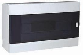 Automatinių išjungiklių skydelis MIRSA M4061, 9 modulių, paviršinis, baltas su skaidriomis durelėmis