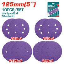 Šlifavimo diskas TOTAL, 125 mm, 10 vnt., TAC73125101