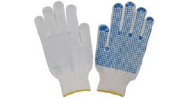Pirštinės HERVIN PROTECTION, (9)L dydis, balta spalva, nailoninės, padengtos PVC taškeliais iš vieno