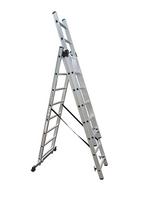 Kopėčios HERVIN EQUIPMENT, aliuminės, universalios, dvipusės, ištraukiamos, 3x8 pakopų, 2080-4800 mm