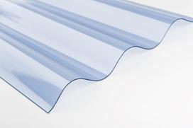 Profiliuota plokštė OMBRE , sinusinė, matmenys 0,7x900x3000 mm, skaidri, PVC lakštai skirti pastogėm
