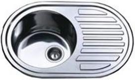 Plautuvė INOX Dm-7750,21413, 77 x 50 cm, dešinė, plieninė, su ventiliu, kilmės šalis Kinija
