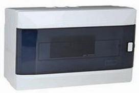 Automatinių išjungiklių skydelis MIRSA M4085, 12 modulių, paviršinis, baltas su skaidriomis durelėmi