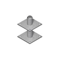 Kolonų atrama XIDO, matmenys 100x70x8,0mm, M20x150mm, reguliuojama