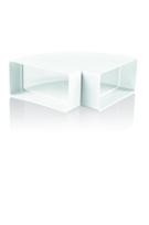 Ventiliacinė alkūnė PLASTIVENT, 55 x 110, kampas 90°, horizontali, plastikinė, balta, 5251P