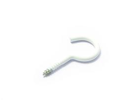 Skalbinių virvės kablys POSAMO VAUKA, 65 × 4,8mm, PVC dengtas plienas, baltos spalvos