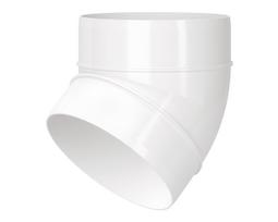Ventiliacinė alkūnė PLASTIVENT, d150, kampas 45°, plastikinė, balta, 323-45