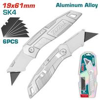 Sulankstomas peiliukas TOTAL, aliumininė rankena, 5 geležtės, 61x19 mm, THT5136236
